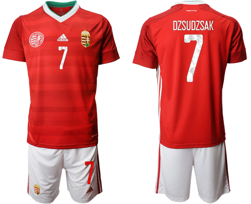 Men 2021 European Cup Hungary red home #7 Soccer Jersey->other country jersey->Soccer Country Jersey